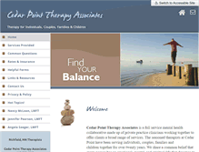 Tablet Screenshot of cedarpointtherapy.com